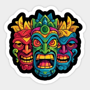 Three Tiki Masks Sticker